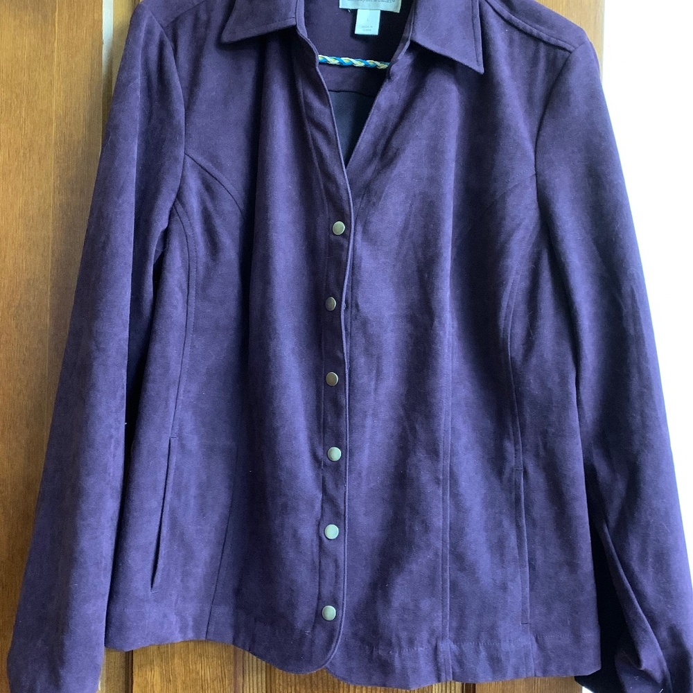 Casual Faux Suede Short Jacket Size L